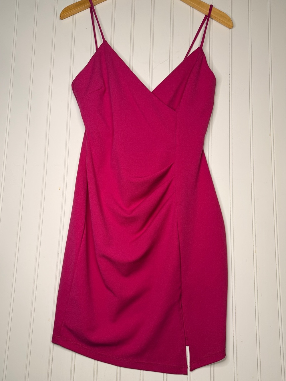 NWT Love Culture Hot Pink Ruched Bodycon Mini Dress Medium